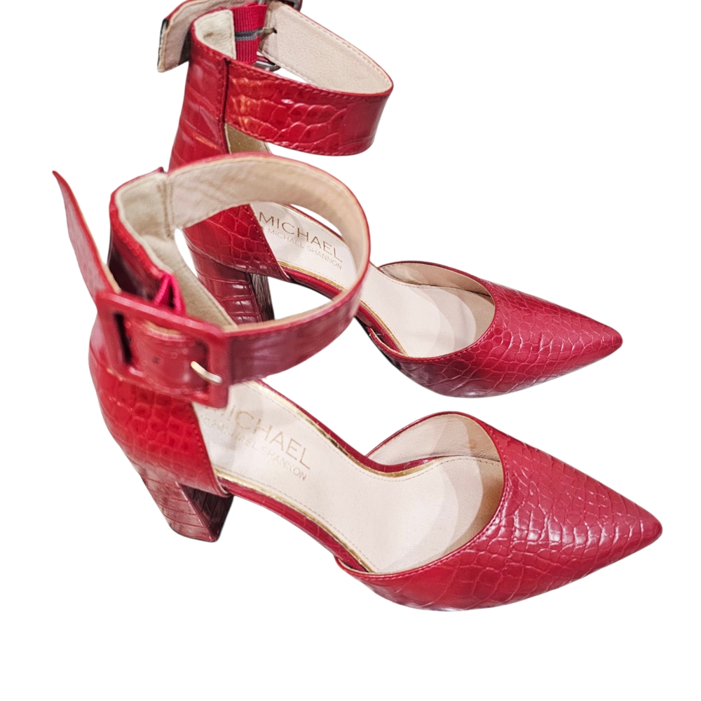 Michael Shannon Red Textured Heels